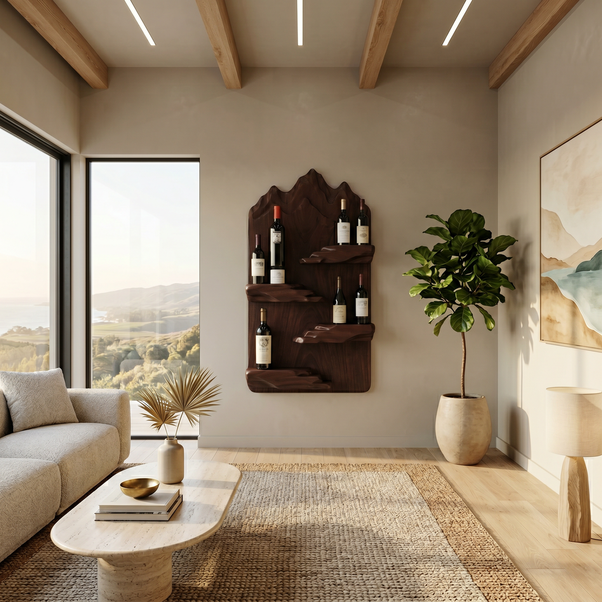 Contemporary Landscape Bottle Holder For Modern Interior