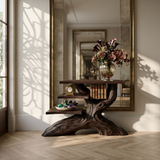 Farmhouse Rustic Black Wood Entryway Table For Hallway