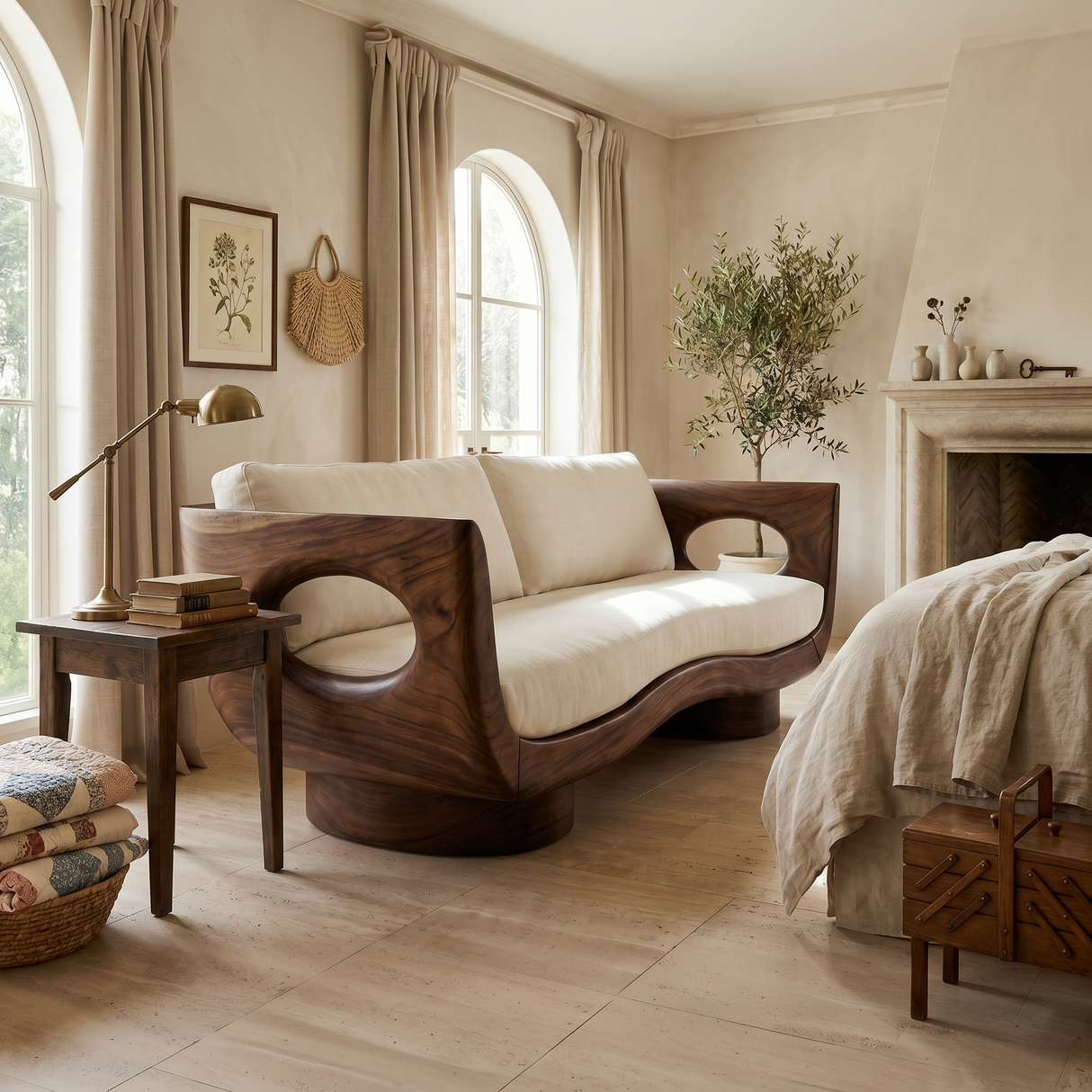 Modern Wooden Sofa Spa Reception Lounge