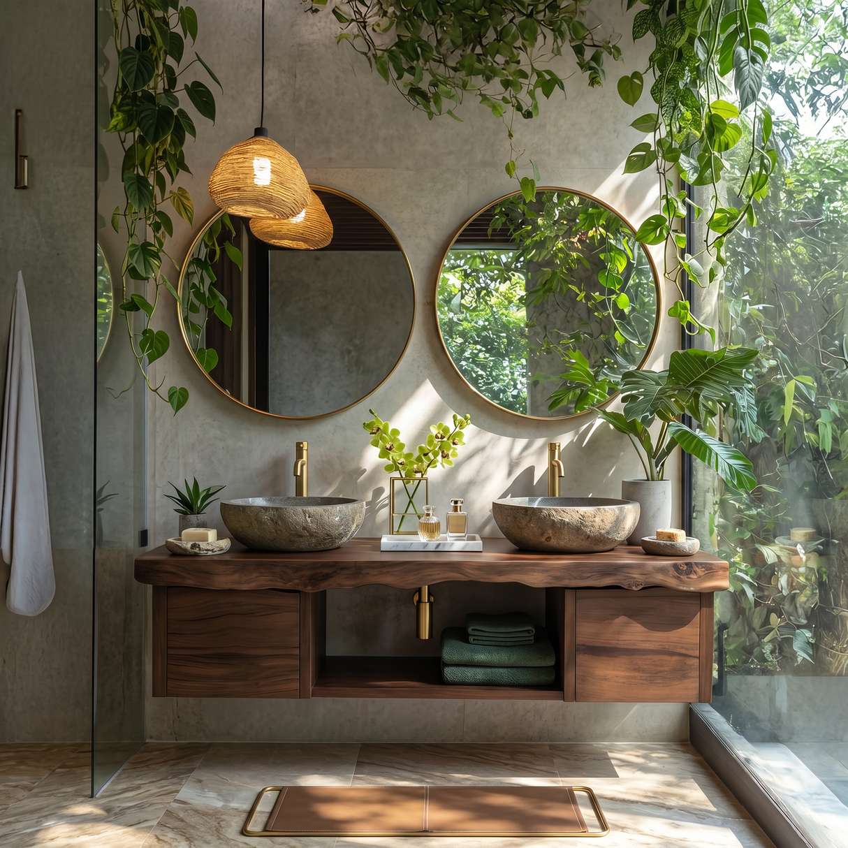 Natural Wood Floating Vanity For Bathroom Upgrade