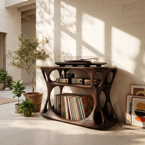 Contemporary Record Player Cabinet For Apartment Interior Space