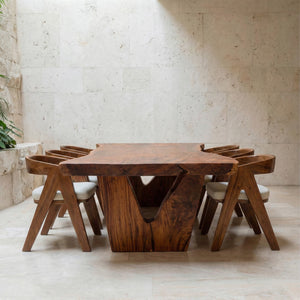 Organic Wabi Sabi Wooden Dining Table For Dining Room