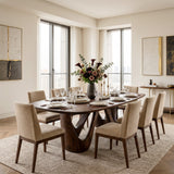 Organic Dining Table With W-shape Base For Dining Room