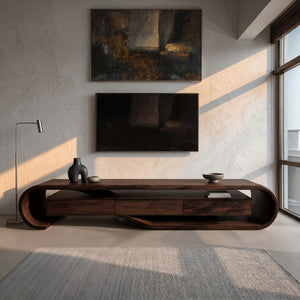 Contemporary Sculptural TV Stand For Living Room