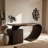 Modern Farmhouse Wood Desk For Home Office Corner