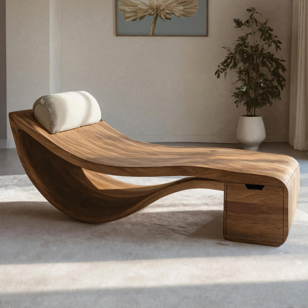 Organic Sculptural Chaise Lounge Chair For Living Room