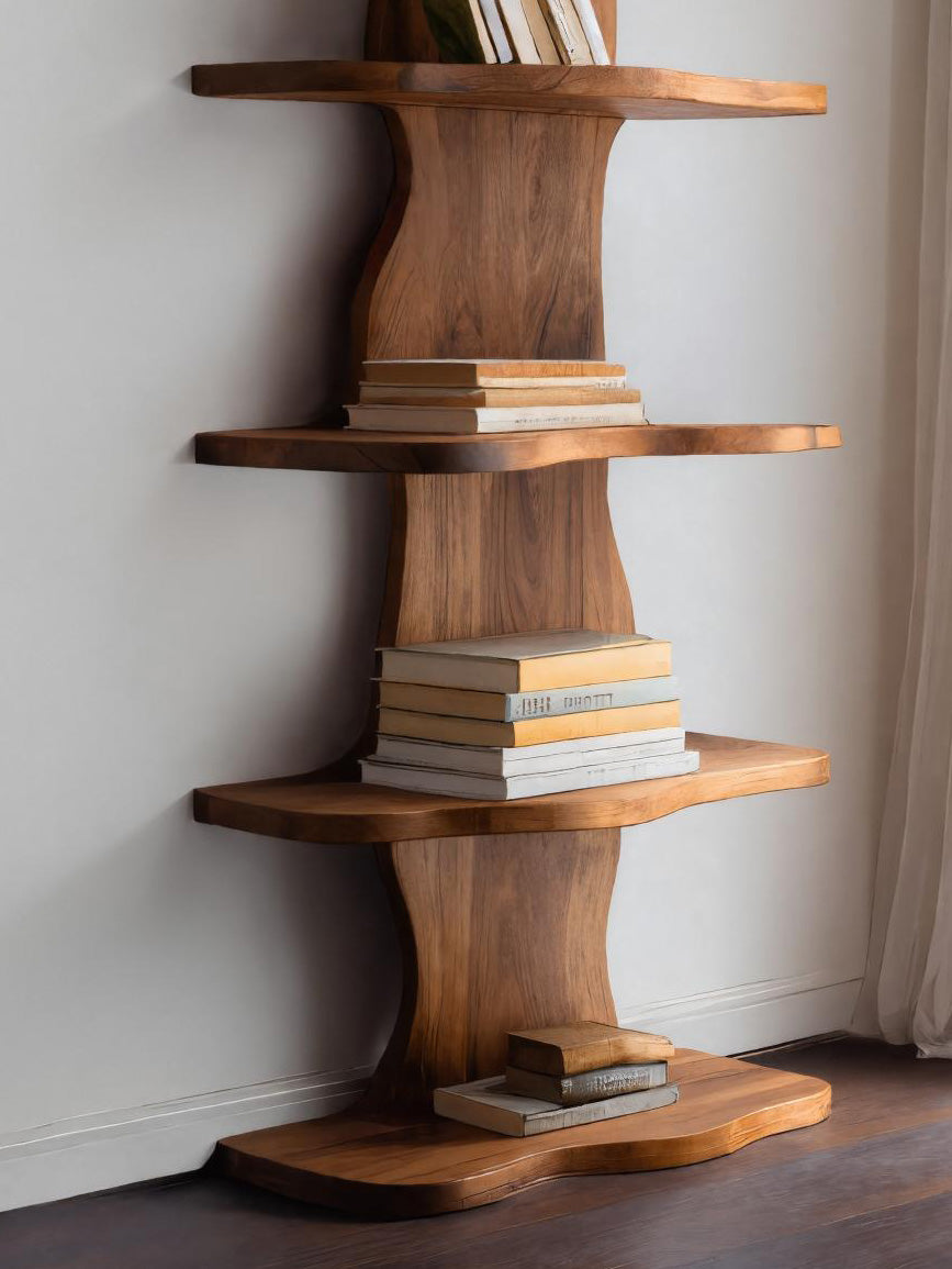 Modern Sculptural Wave Bookshelf For Living Room