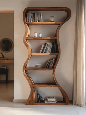 Organic Sculpture Wavy Bookshelf For Living Room Or Office Furniture