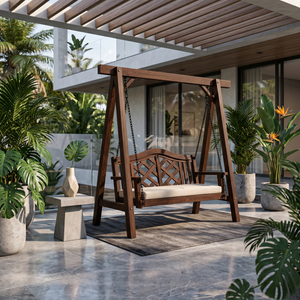 Contemporary Wooden Garden Swing Outdoor Living