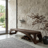 Minimalist Long Wooden Bench For Entryway