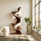 Organic Modern Natural Wood Bookshelf For Home Decor Corner