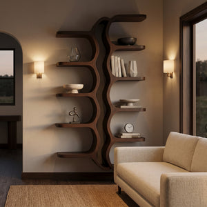 Organic Sculpture Wooden Wall Mounted Shelf For Living Room