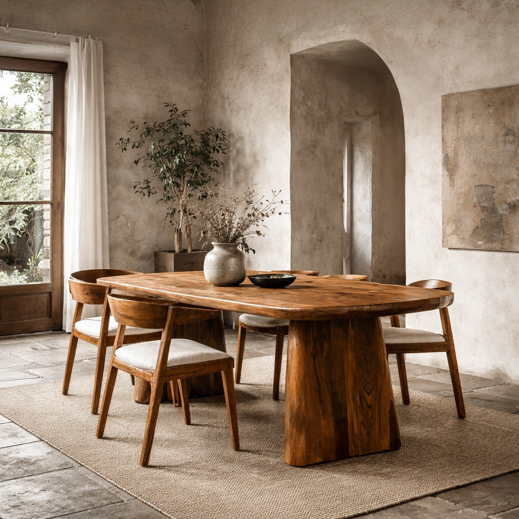 Modern Minimal Dining Table With Sculptural Craftsmanship For Dining Room