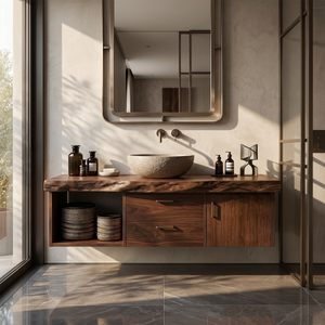 Scandinavian Wood Vanity Boutique Hotel Bathroom