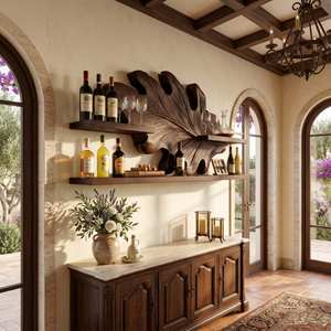 Farmhouse Wall Wine Rack For Hallway Beverage Accent Storage
