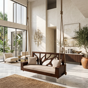 Scandinavian Branch Back Swing Sunroom Interior Lounge Space