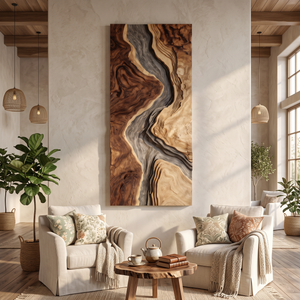 Handcrafted Wooden Wall Sculpture For Entryway Design