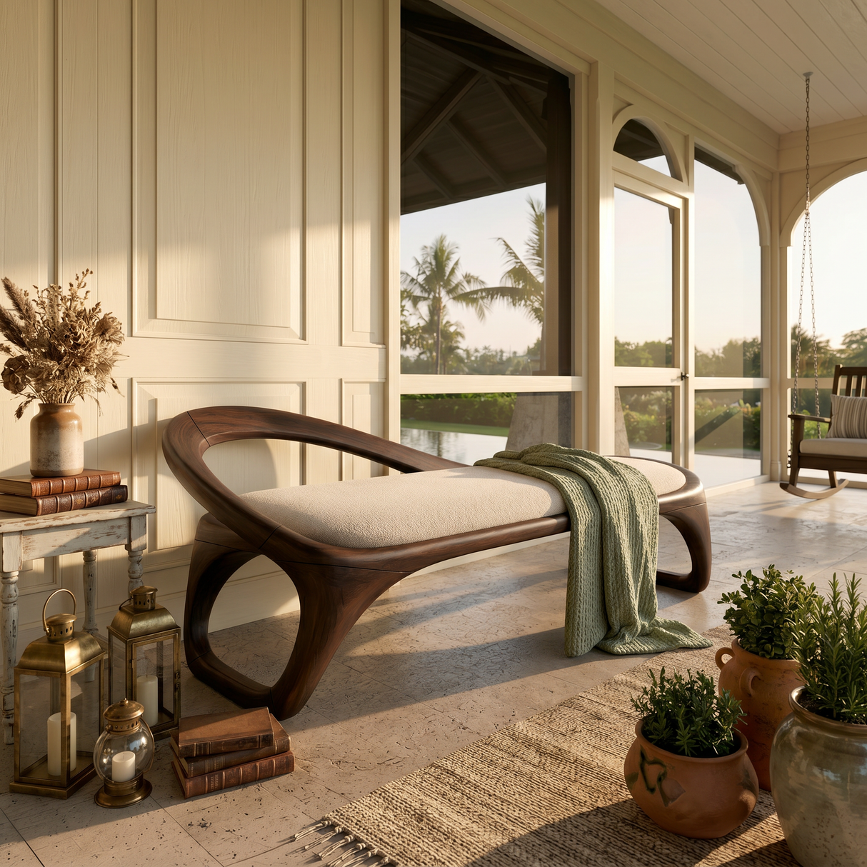 Luxury Sculptural Bench Penthouse Interior