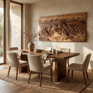 Organic Wood Wall Art Landscape Decor For Living Room
