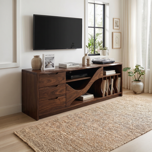 Industrial Wooden TV Cabinet Contemporary Loft Living