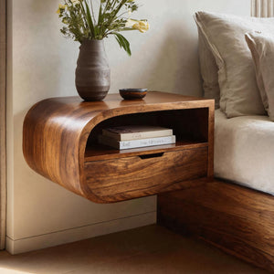 Minimalist Floating Nightstand With Storage For Bedroom