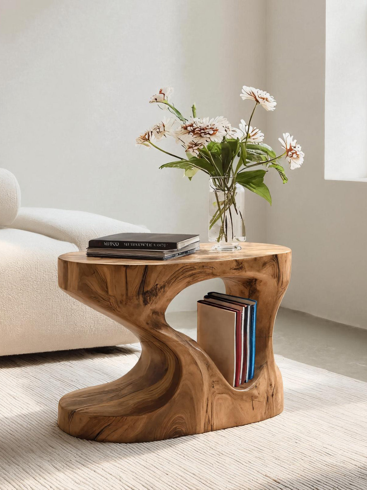 Modern Organic Side Table For Living Room Or Bedroom