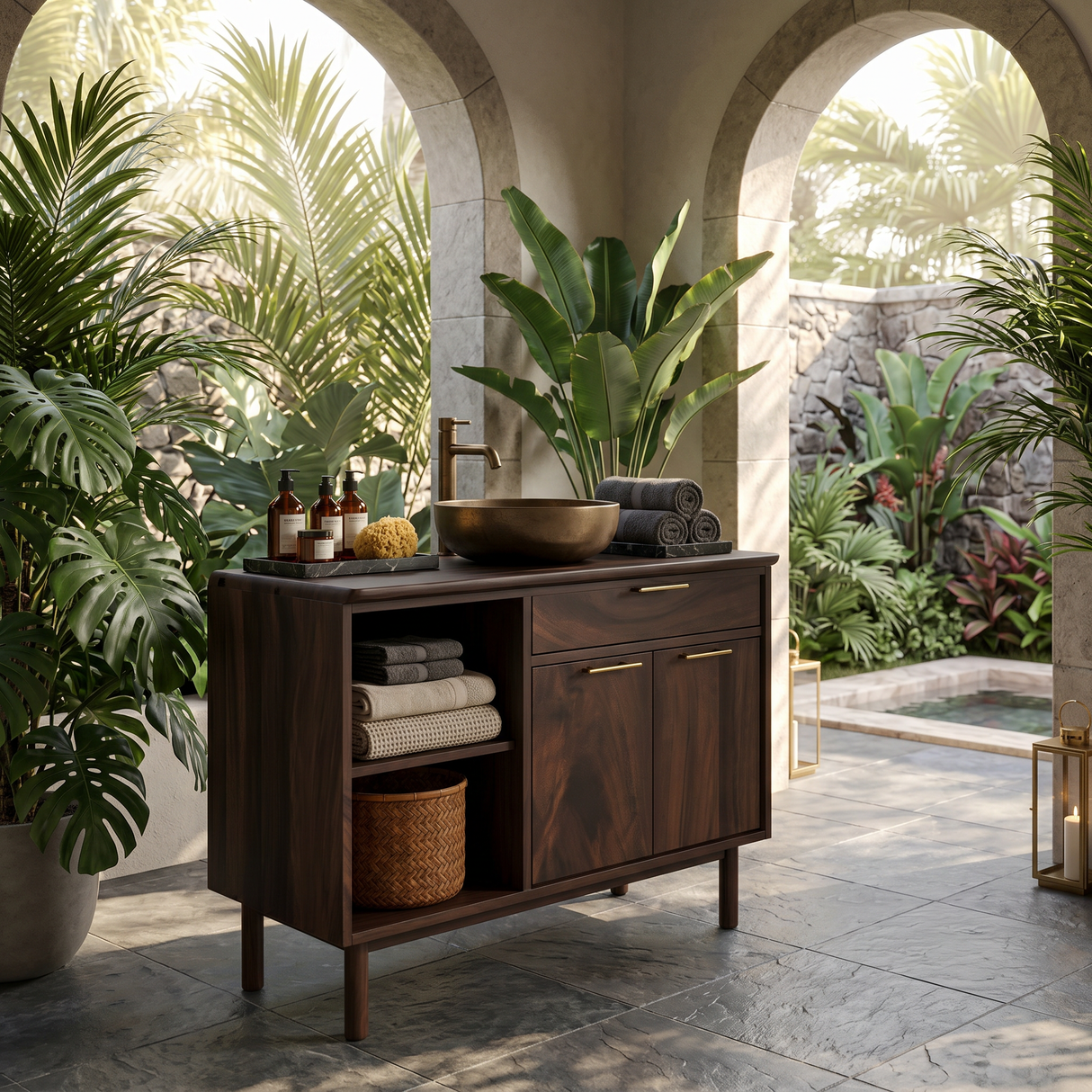 Minimalist Wood Bathroom Vanity For Contemporary Bath