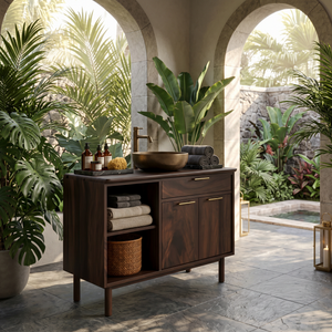 Minimalist Wood Bathroom Vanity For Contemporary Bath
