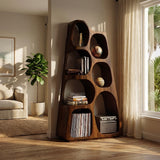 Organic Wooden Bookshelf For Japandi Furniture Decor