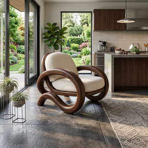 Contemporary Curved Lounge Chair Modern Villa Interior