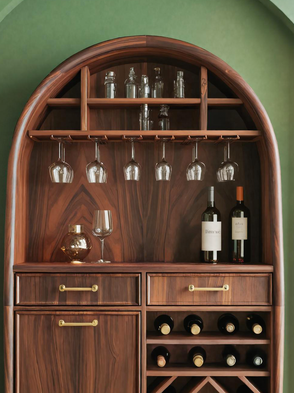 Modern Arched Wine Cabinet For Dining Room