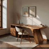 Modern Wooden Desk With Drawers For Workspace