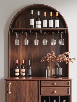 Classic Wine Cabinet With Storage For Dining Room