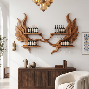 Handcrafted Luxury Wall Wine Rack For Wine Lounge
