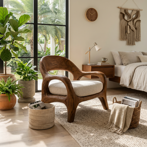 Biophilic Sculptural Accent Chair Conservatory Sunroom