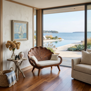 Contemporary Lotus Leaf Back Bench For Veranda Interior Area