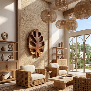 Organic Monstera Wall Sculpture For Lounge Interior