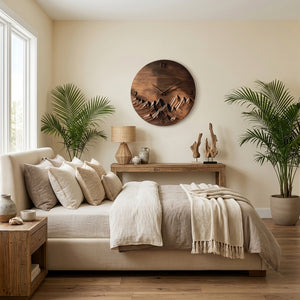 Modern Wall Clock Mountain Landscape For Living Room