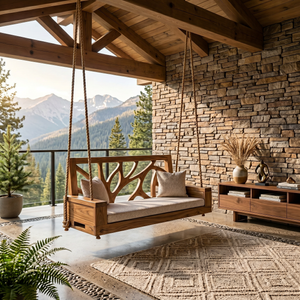 Scandinavian Branch Back Swing Sunroom Interior Lounge Space