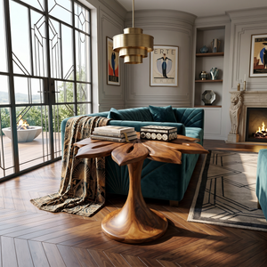 Organic Leaf Top Accent Table Luxury Living Room