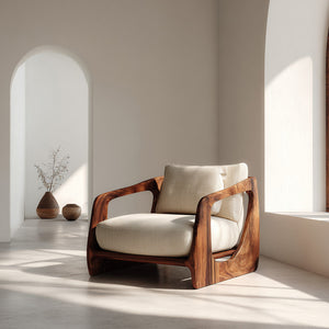 Luxury Curved Armchair For Modern Reading Nook