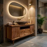 Botanical Wooden Sink Vanity For Spa Retreat