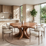 Scandinavian Wooden Dining Table For Open Concept Dining Room