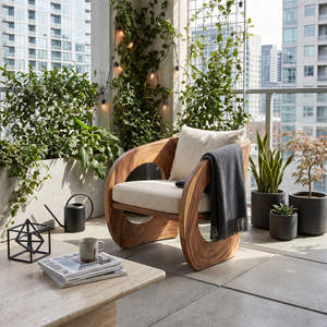 Tropical Organic Modern Wooden Chair Garden Lounge