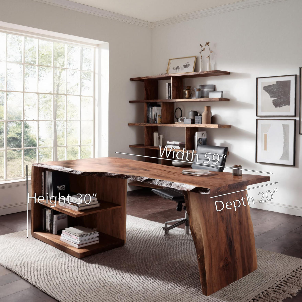Modern Desk With Built-in Storage For Home Office