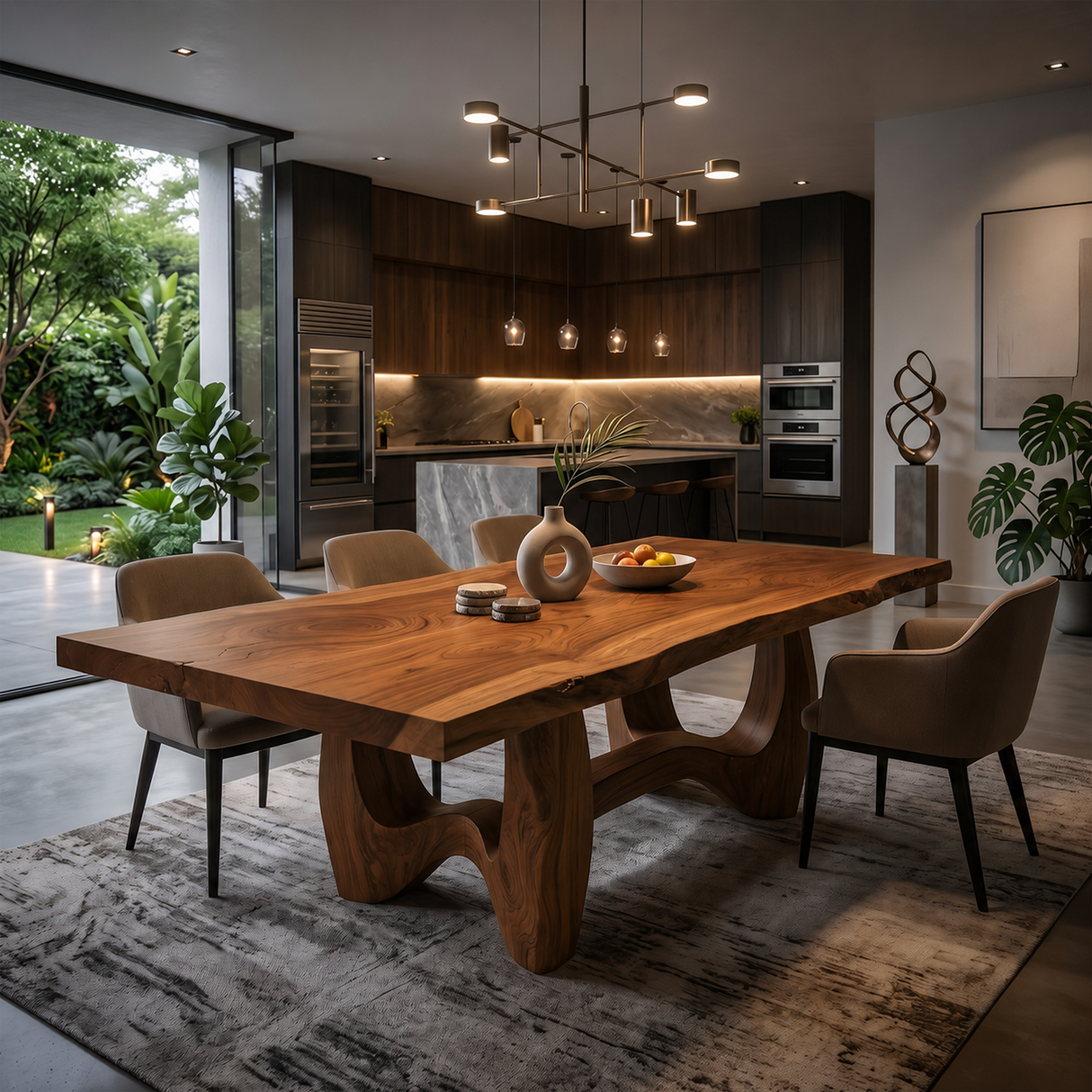 Live Edge Banquet Table For Wine Dining Room