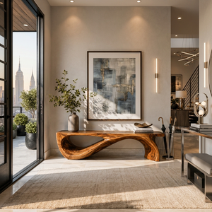 Architectural Bench Sculpted For Modern Hallway Decor