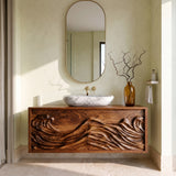 Luxury Ocean Wave Floating Bathroom Vanity For Modern Bathroom
