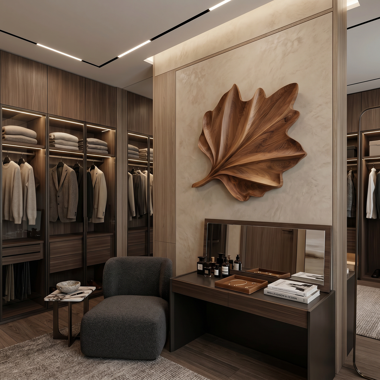 Organic Ginkgo Wall Shelf For Bedroom Interior