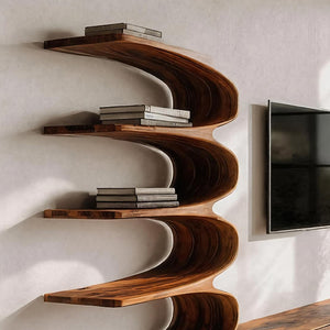 Minimalist Curved TV Console With Drawers For Living Design